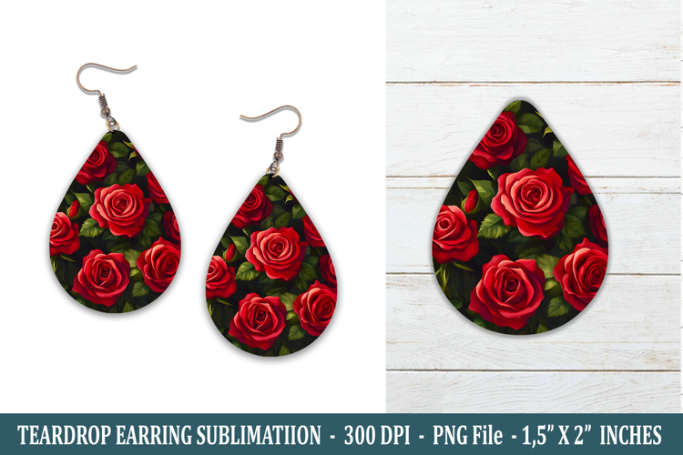 Rose Flower Teardrop Earring | Earring Design