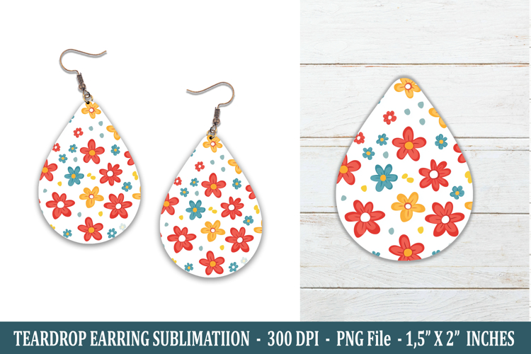 Cute Flower Teardrop Earring | Earring Sublimation