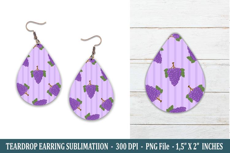 Grapes Teardrop Earring | Earring Sublimation