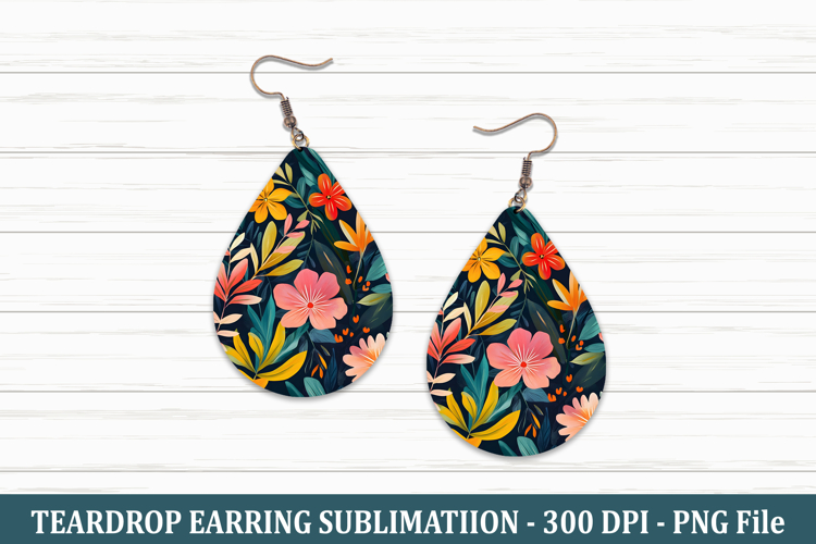 Whimsical Floral Teardrop Earring | Teardrop Earring