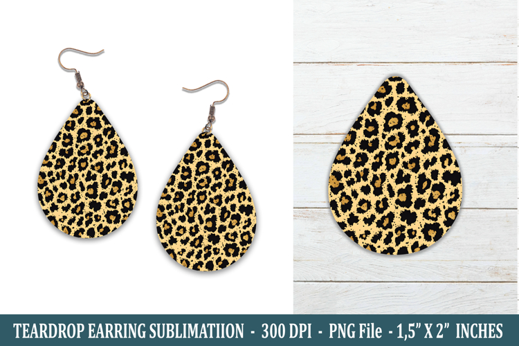 Leopard Print Teardrop Earring | Earring Sublimation