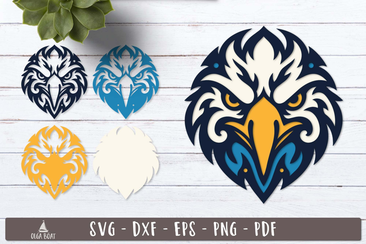 3d Eagle Head Layered SVG Tribal design