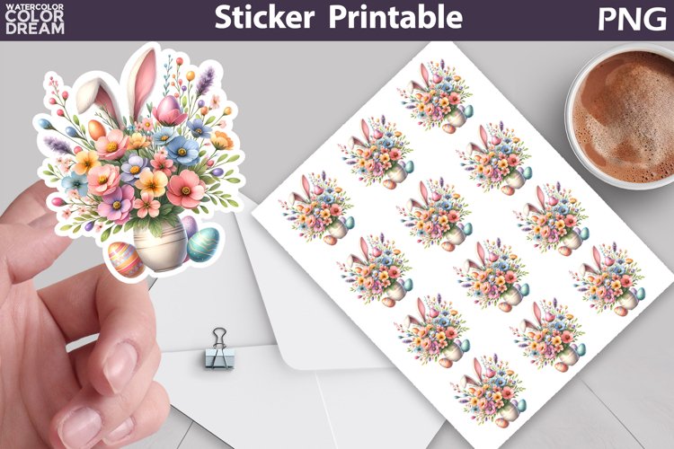 Easter Bunny Ears Sticker | Happy Easter Sticker Printable