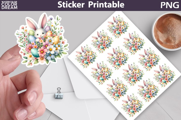 Easter Bunny Ears Sticker | Happy Easter Sticker Printable example image 1
