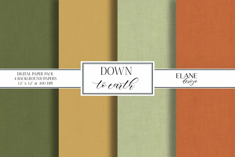 Fall Digital Paper, Earth Colors Printable Cardstock