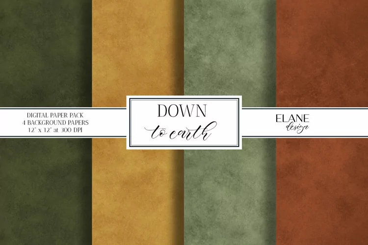 Fall Digital Paper, Earth Colors Printable Cardstock,