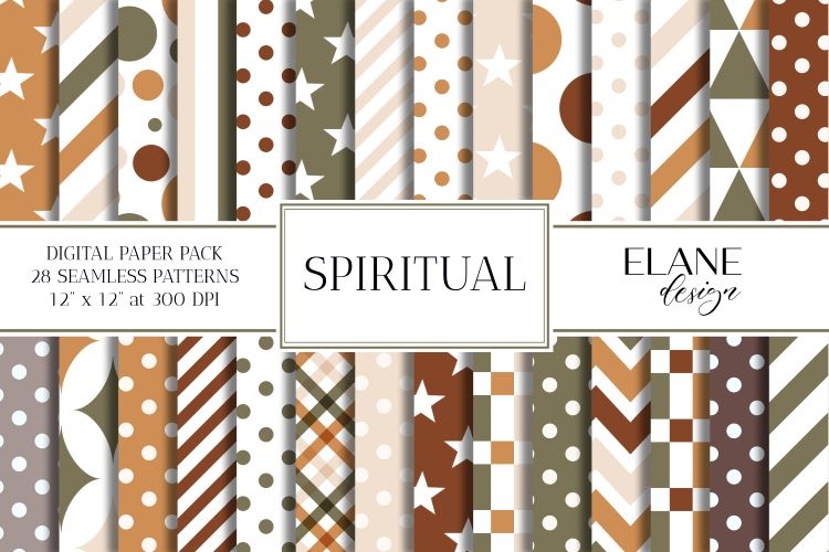 Fall Colors Digital Paper, Earth Colors Seamless Patterns