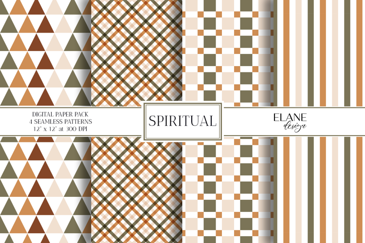 Autumn Digital Paper, Earth Nature Tones Seamless Patterns