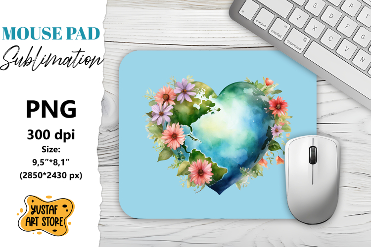 Earth Day mouse pad sublimation.