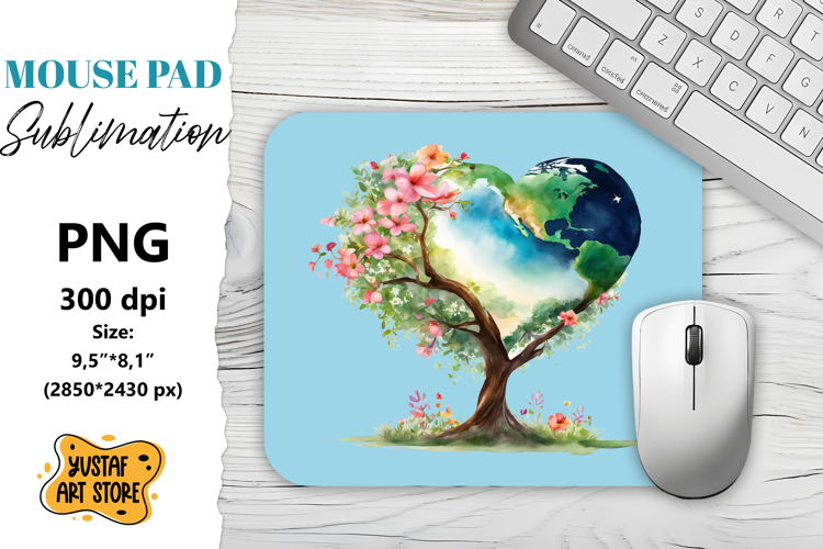 Earth Day mouse pad sublimation.