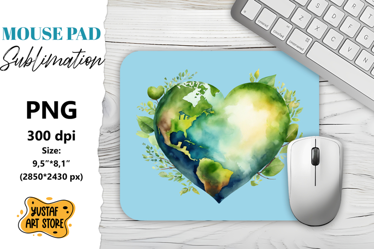 Earth Day mouse pad sublimation.