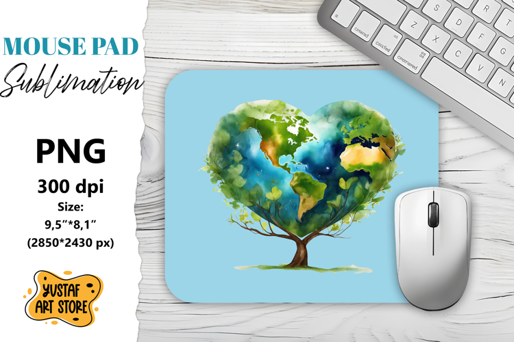 Earth Day mouse pad sublimation.
