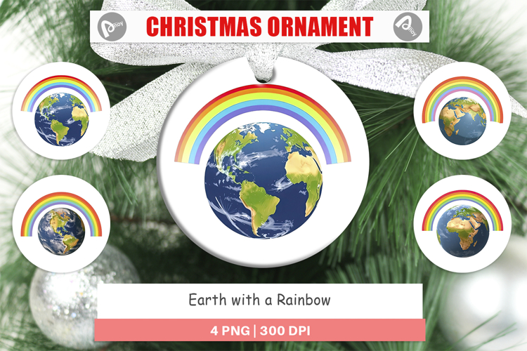 Ornament Earth with a Rainbow