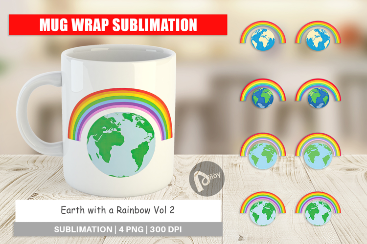 Mug Wrap Earth with a Rainbow