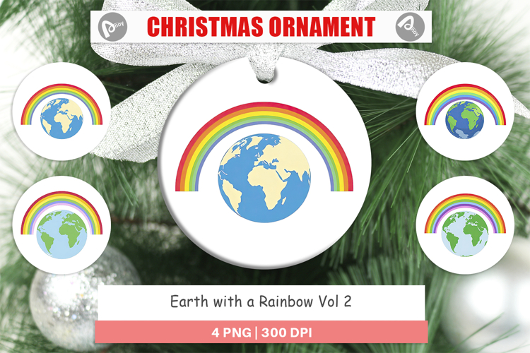 Ornament Earth with a Rainbow