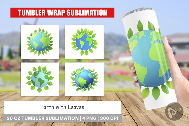 Tumbler Earth with Leaves