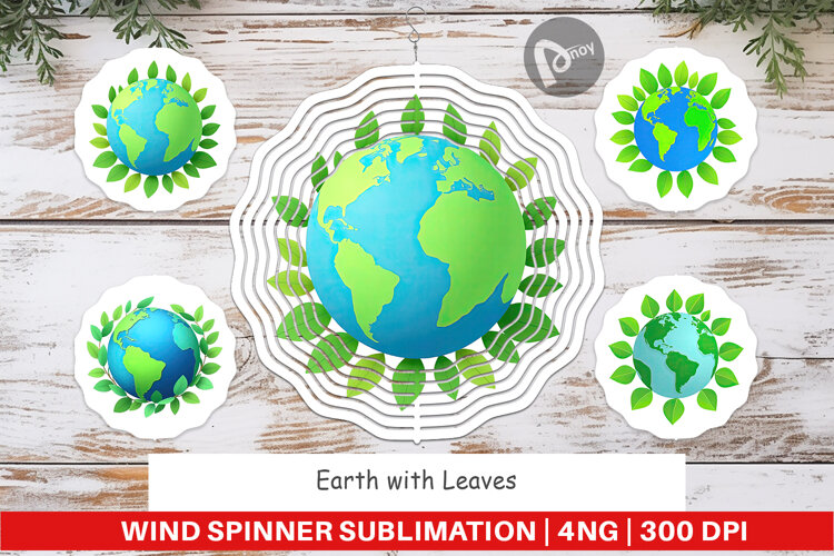 Wind Spinner Earth with Leaves example image 1