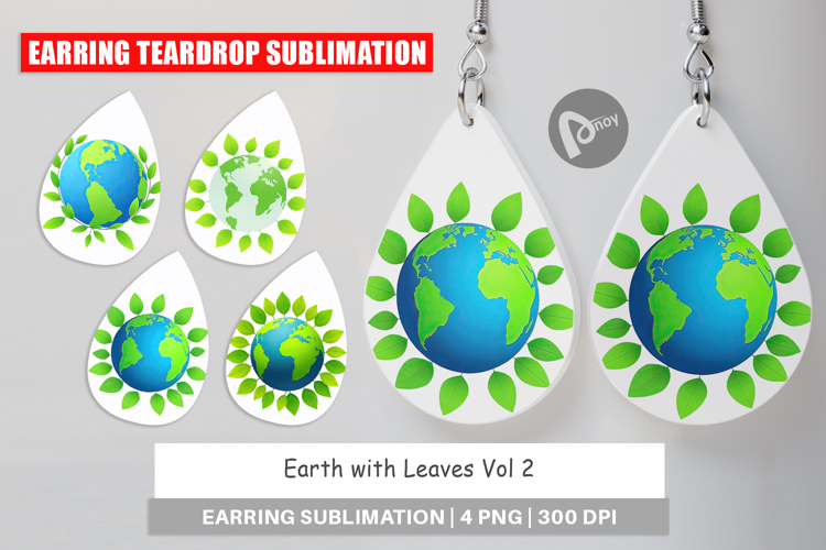 Earring Earth with Leaves
