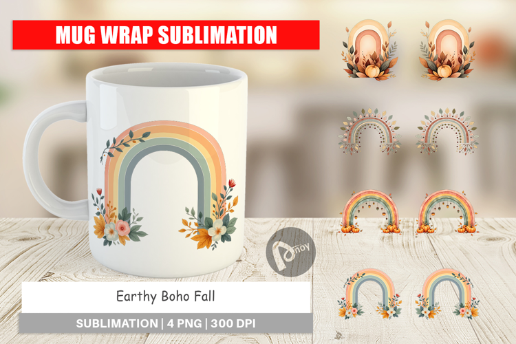Mug Wrap Earthy Boho Fall