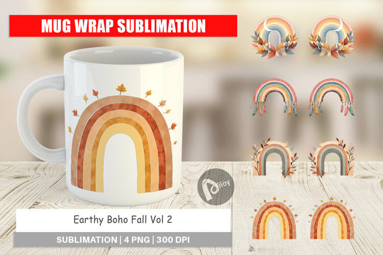 Mug Wrap Earthy Boho Fall example image 1
