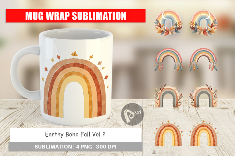 Mug Wrap Earthy Boho Fall