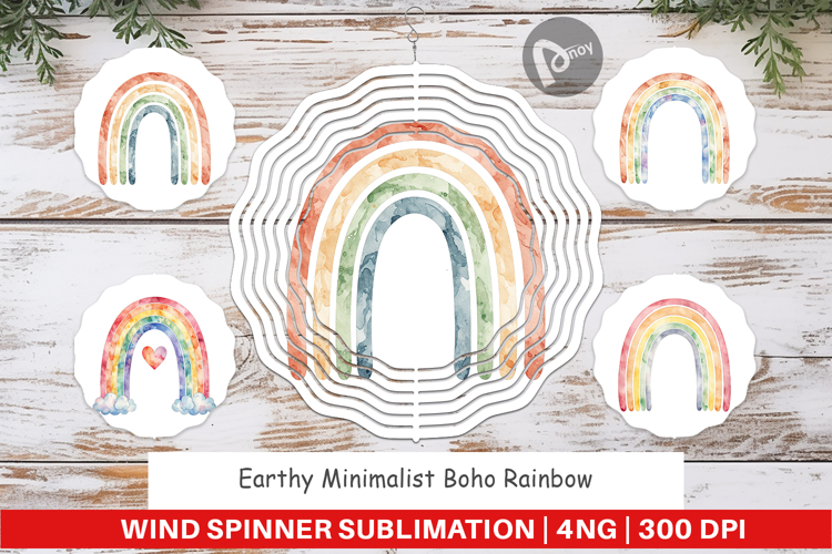 Earthy Boho Rainbow Wind Spinner
