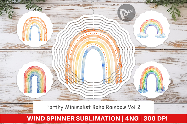 Earthy Boho Rainbow Wind Spinner
