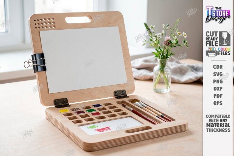 Easel For Drawing Laser Cut | Wooden Tabletop Paint Easel example image 1