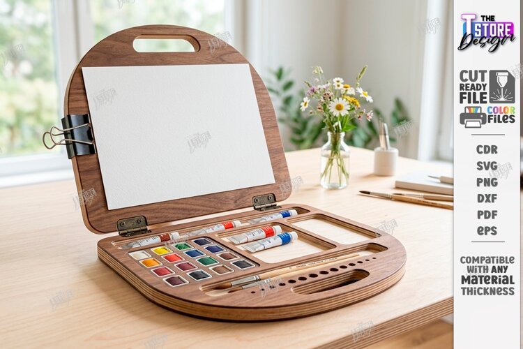 Easel For Drawing Laser Cut | Wooden Tabletop Paint Easel example image 1