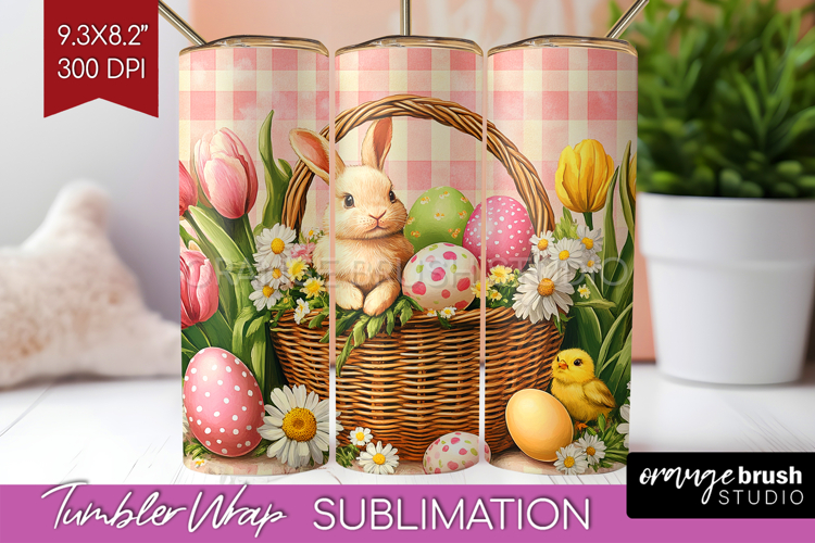 Easter Tumbler Wrap - Floral Easter Tumbler PNG Sublimation