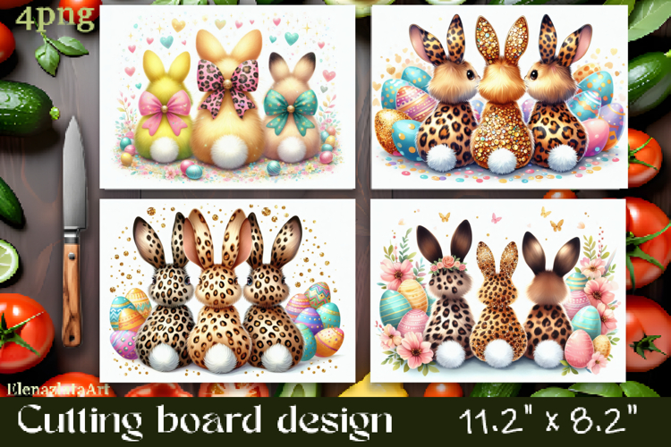 Easter Bunny Cutting Board PNG, Kitchen Cutting Board Design