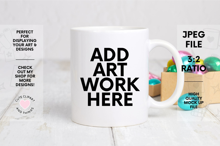 Easter Mug Mock Up | 11oz Mug Mock Up with Easter Eggs