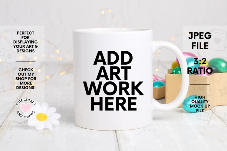 Easter Mug Mock Up | 11oz Mug Mock Up with Easter Eggs