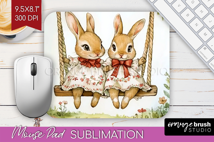 Easter Mouse Pad Sublimation - Floral Easter Mousepad PNG