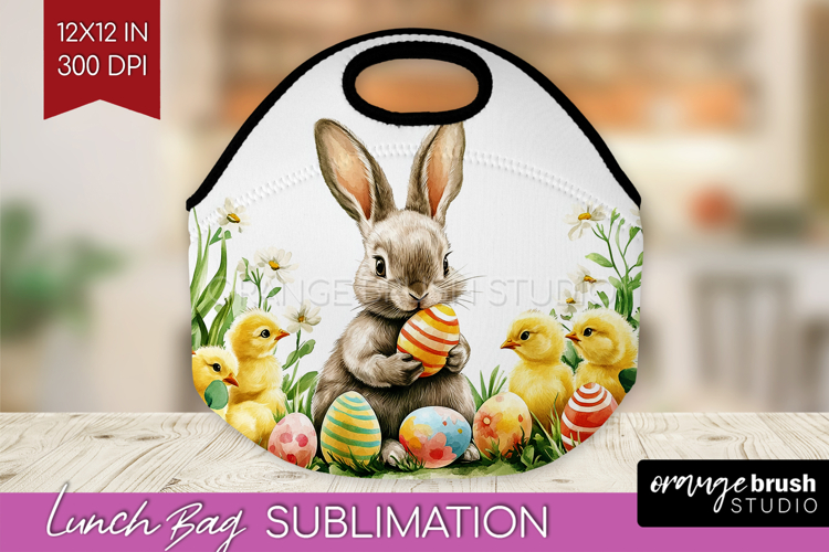 Easter Lunch Bag - Floral Easter Lunch Bug PNG Sublimation