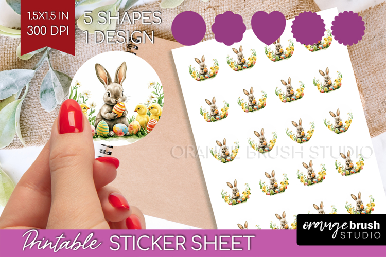 Easter Round Sticker - Floral Easter Printable Sticker Sheet