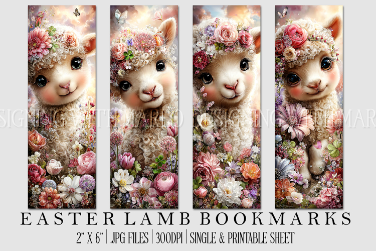 Easter Lamb Bookmarks, Easter Bookmark Printable, Sheep, s2