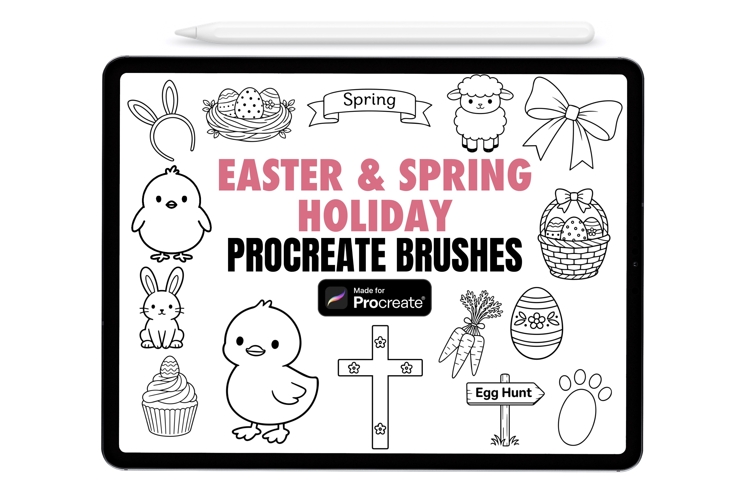 Easter & Spring Holiday Procreate Stamps | Procreate Brushes