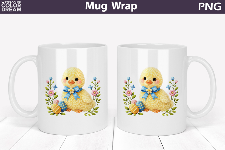 Duck Floral Mug Wrap | Spring Animal Mug Sublimation