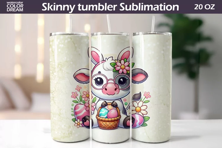 Easter Animal Tumbler | I Cute Cow Tumbler