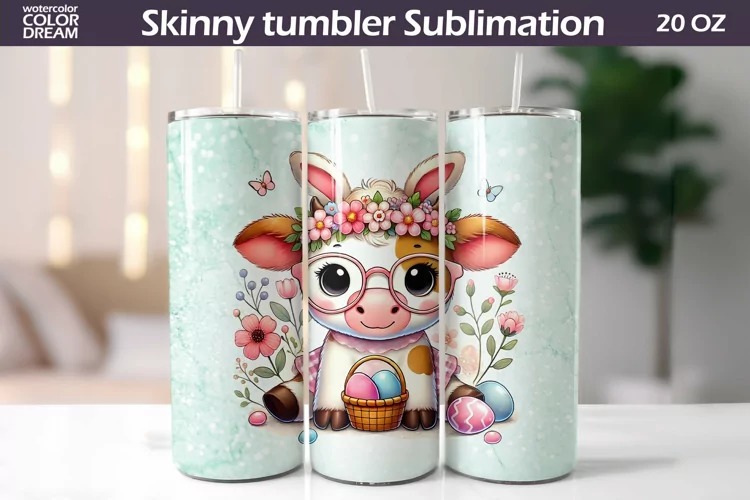 Easter Animal Tumbler | I Cute Cow Tumbler