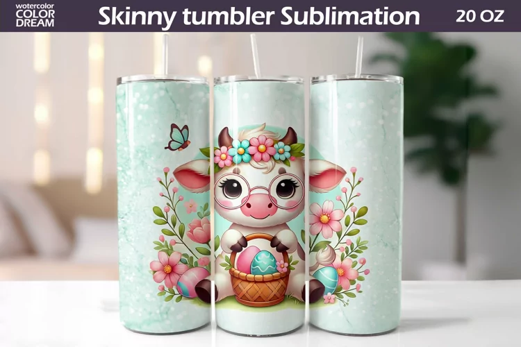 Easter Animal Tumbler | I Cute Cow Tumbler
