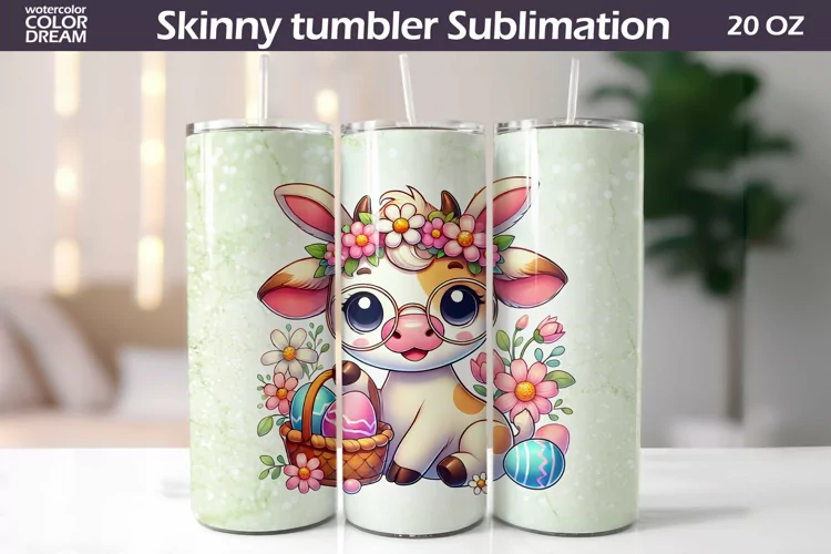 Easter Animal Tumbler | I Cute Cow Tumbler