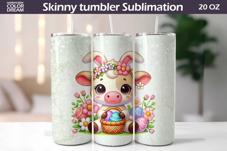 Easter Animal Tumbler | I Cute Cow Tumbler