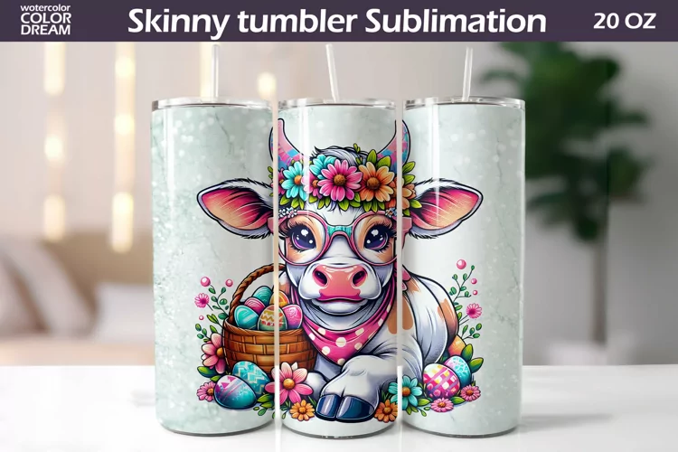 Easter Animal Tumbler | I Cute Cow Tumbler
