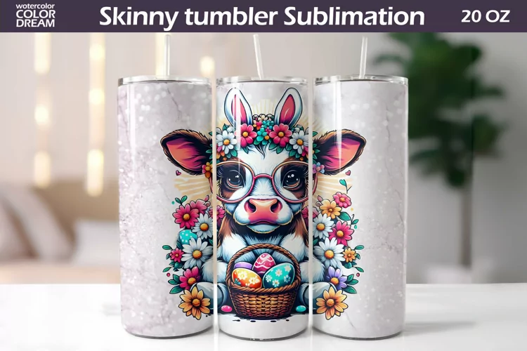 Easter Animal Tumbler | I Cute Cow Tumbler