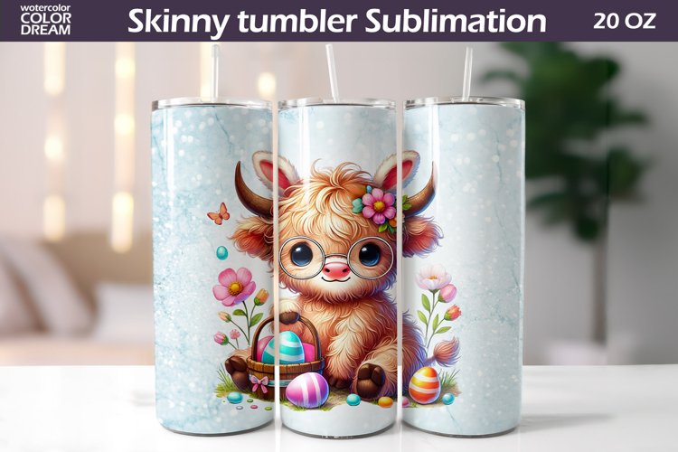 Easter Animal Tumbler | I Highland Cow Tumbler