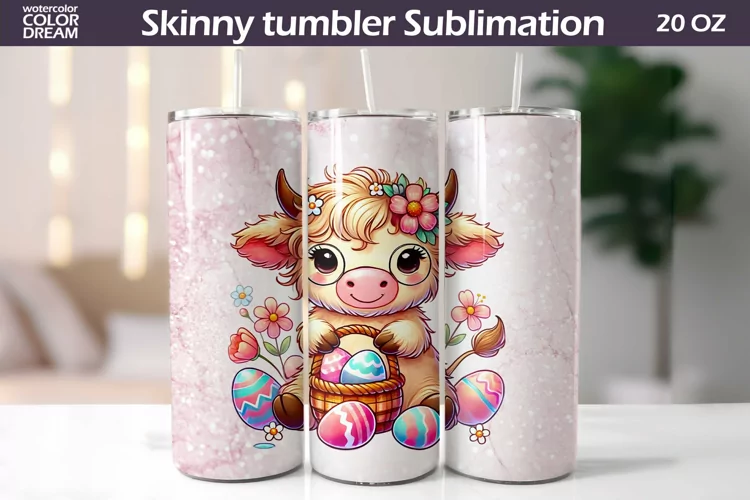 Easter Animal Tumbler | I Highland Cow Tumbler