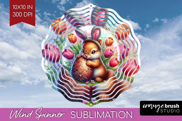 Easter Animals Wind Spinner Sublimation PNG - Bunny Ears