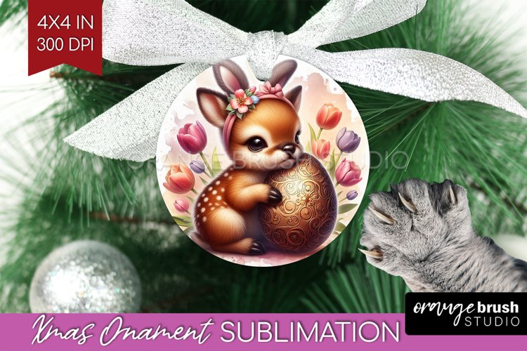 Easter Animals Ornament PNG - Bunny Ears PNG Sublimation